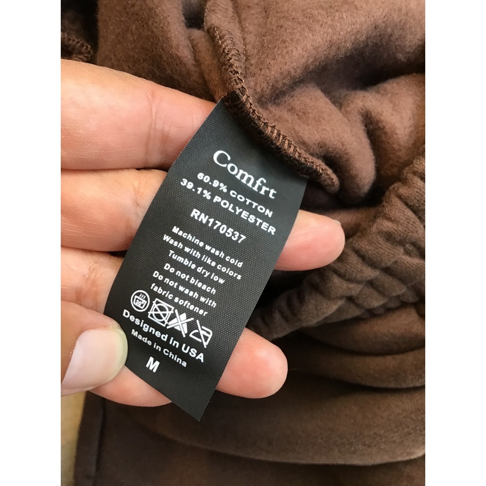 Comfrt Unisex Walnut Elastic Waistband Minimalist Straight Leg Sweatpant Size M - Picture 5 of 7